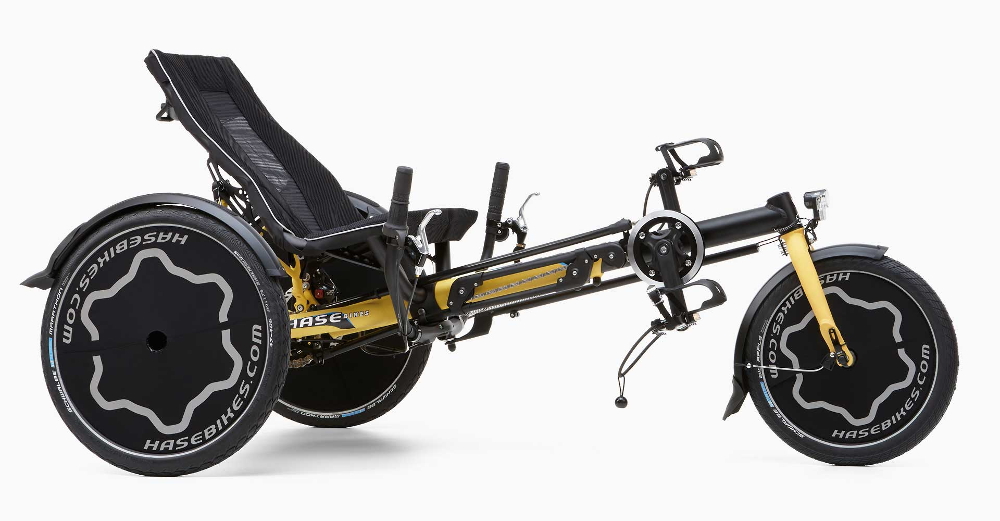 Tricycle couché Trix pour adolescents en situation de handicap par Hase Bikes
